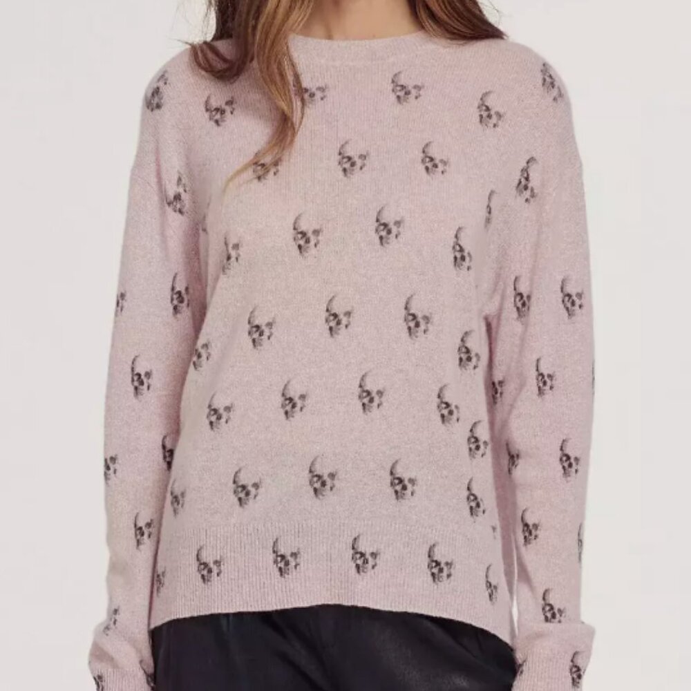 Skull Cashmere Wallflower Pink Sweater